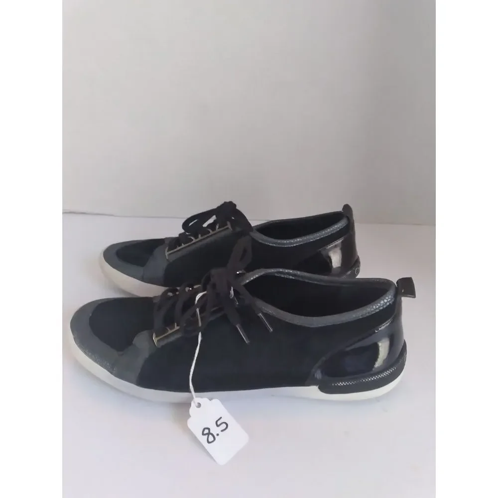 Calvin Klein Tanita Black Animal Print Suede Shoes‎ Size 8.5